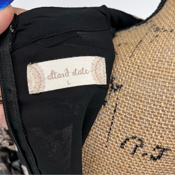 Altar'd State Malvern Black Rose Gold Floral Choker Neckline Mini Dress Party - Picture 3 of 13